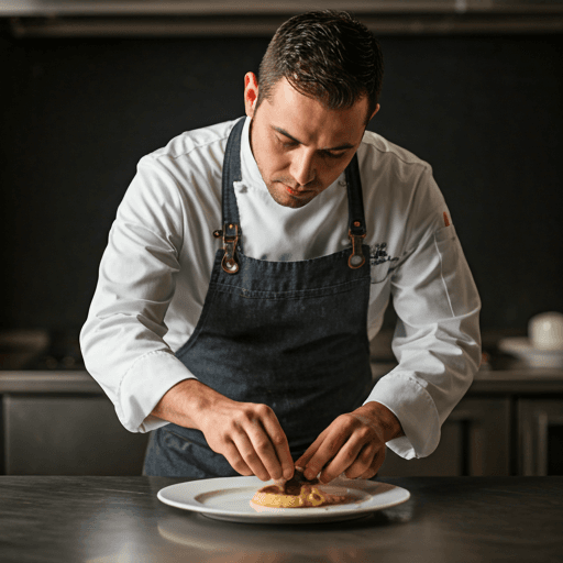 Private chef plating dinner